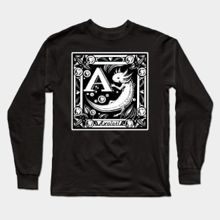 A is for Axolotl - White Outlined Version Long Sleeve T-Shirt